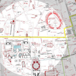 Our first case study is  located just north of the famous Pantheon, which appears at the bottom and center of the image. 